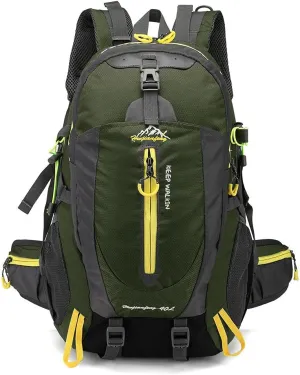 40L Waterproof Climbing Rucksack Travel Hiking Backpack Laptop Daypack Trekking Backpack Outdoor Men Women Sport Bag-Army Green