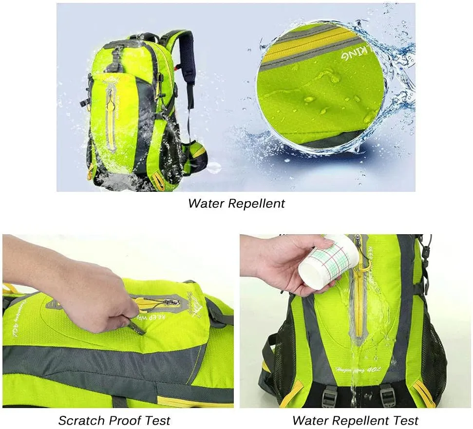 40L Waterproof Climbing Rucksack Travel Hiking Backpack Laptop Daypack Trekking Backpack Outdoor Men Women Sport Bag-Army Green