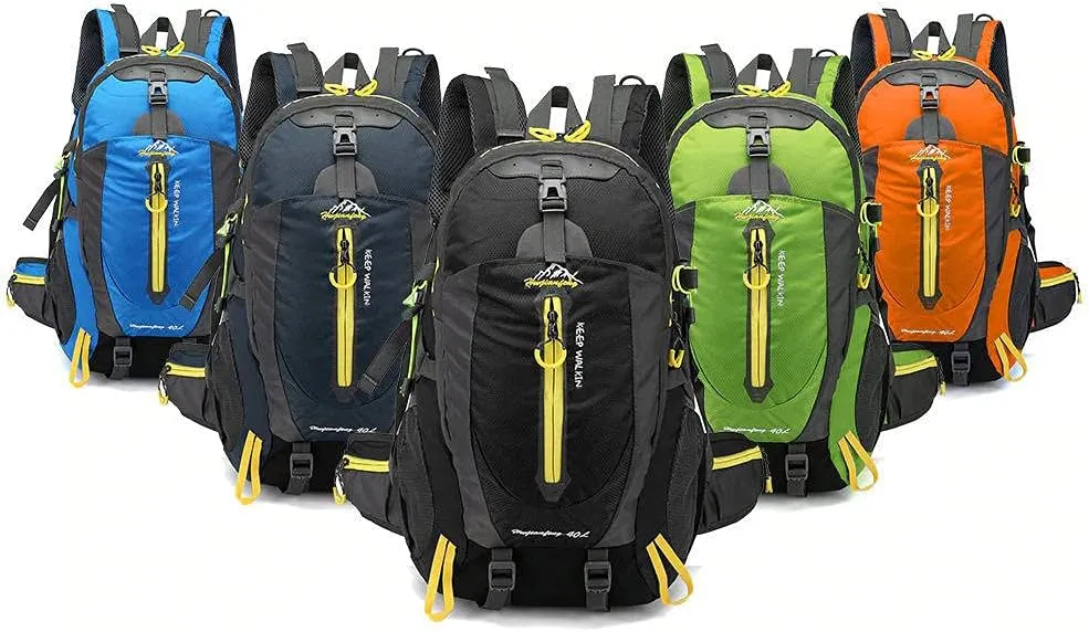 40L Waterproof Climbing Rucksack Travel Hiking Backpack Laptop Daypack Trekking Backpack Outdoor Men Women Sport Bag-Army Green
