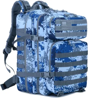 45L Military Tactical Backpack for Men & Women Bug Out Bag Assault pack Molle Daypack Hiking Trekking Rucksack(Navy Digital)