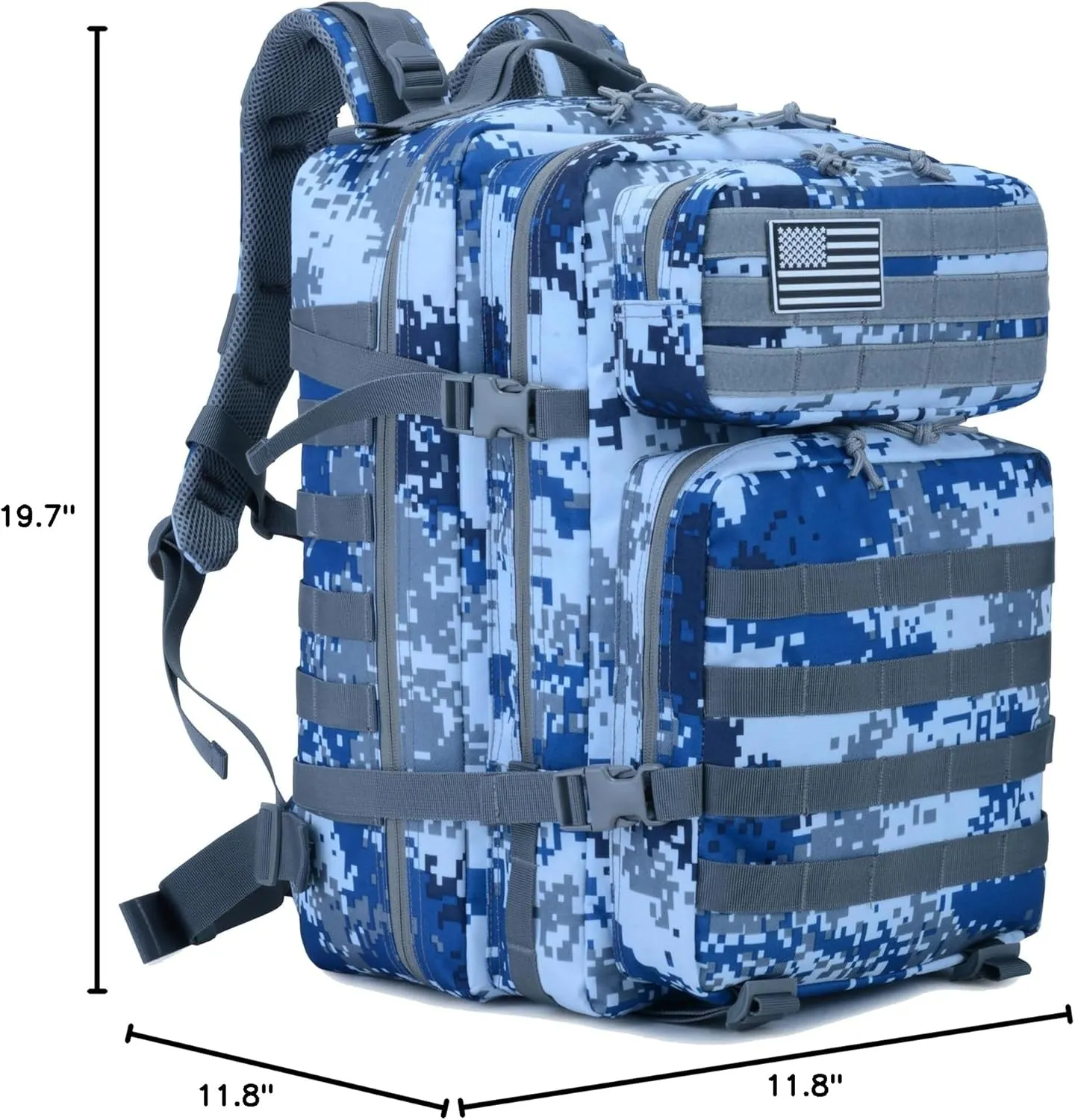 45L Military Tactical Backpack for Men & Women Bug Out Bag Assault pack Molle Daypack Hiking Trekking Rucksack(Navy Digital)