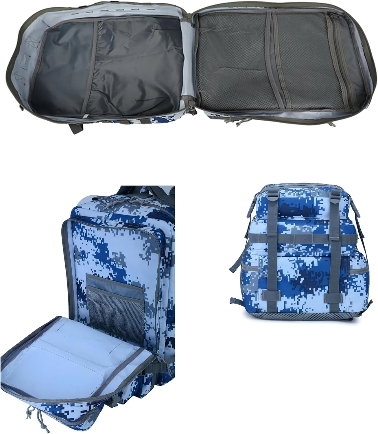 45L Military Tactical Backpack for Men & Women Bug Out Bag Assault pack Molle Daypack Hiking Trekking Rucksack(Navy Digital)