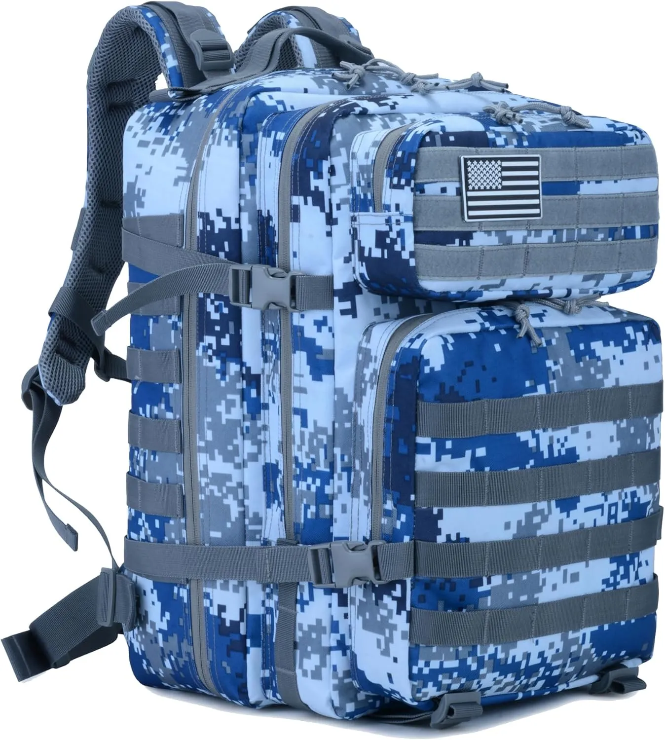 45L Military Tactical Backpack for Men & Women Bug Out Bag Assault pack Molle Daypack Hiking Trekking Rucksack(Navy Digital)