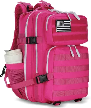 45L Tactical Assault Backpack 3 day assault pack with Molle Waterproof backpack Rucksack for Tactical Backpacks (Rose Red)
