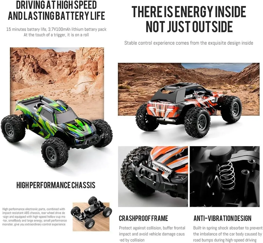 4WD Off-Road Drift Car for Adults, 1/32 Scale 2.4G Proportional Control RC Car with Light Kit, Ideal Off-Road Toy for Hobbyist - RTR