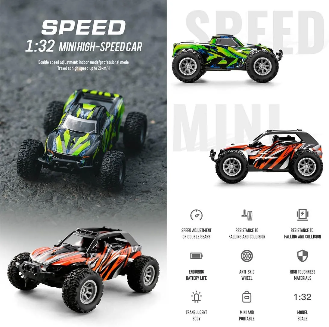4WD Off-Road Drift Car for Adults, 1/32 Scale 2.4G Proportional Control RC Car with Light Kit, Ideal Off-Road Toy for Hobbyist - RTR