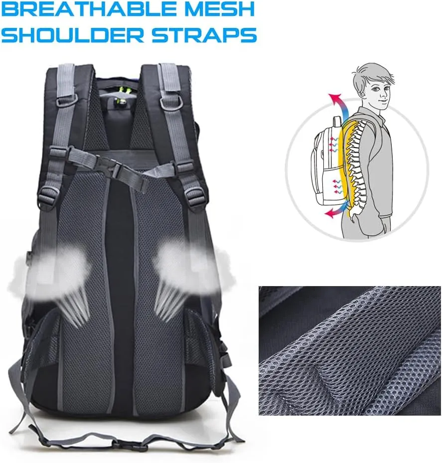 50L Hiking Backpack Water-Resistant Camping Backpack Bag Daypack for Backpacking Traveling Trekking Climbing