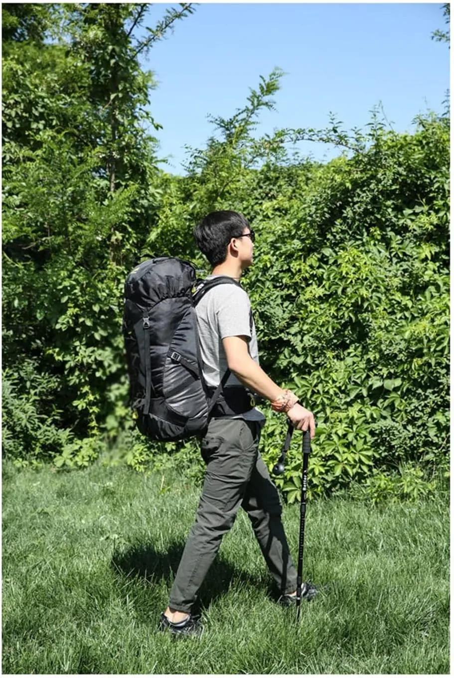 60L Outdoor Backpack Multi Pocket Camping Bag Hiking Backpack Large Capacity(E)