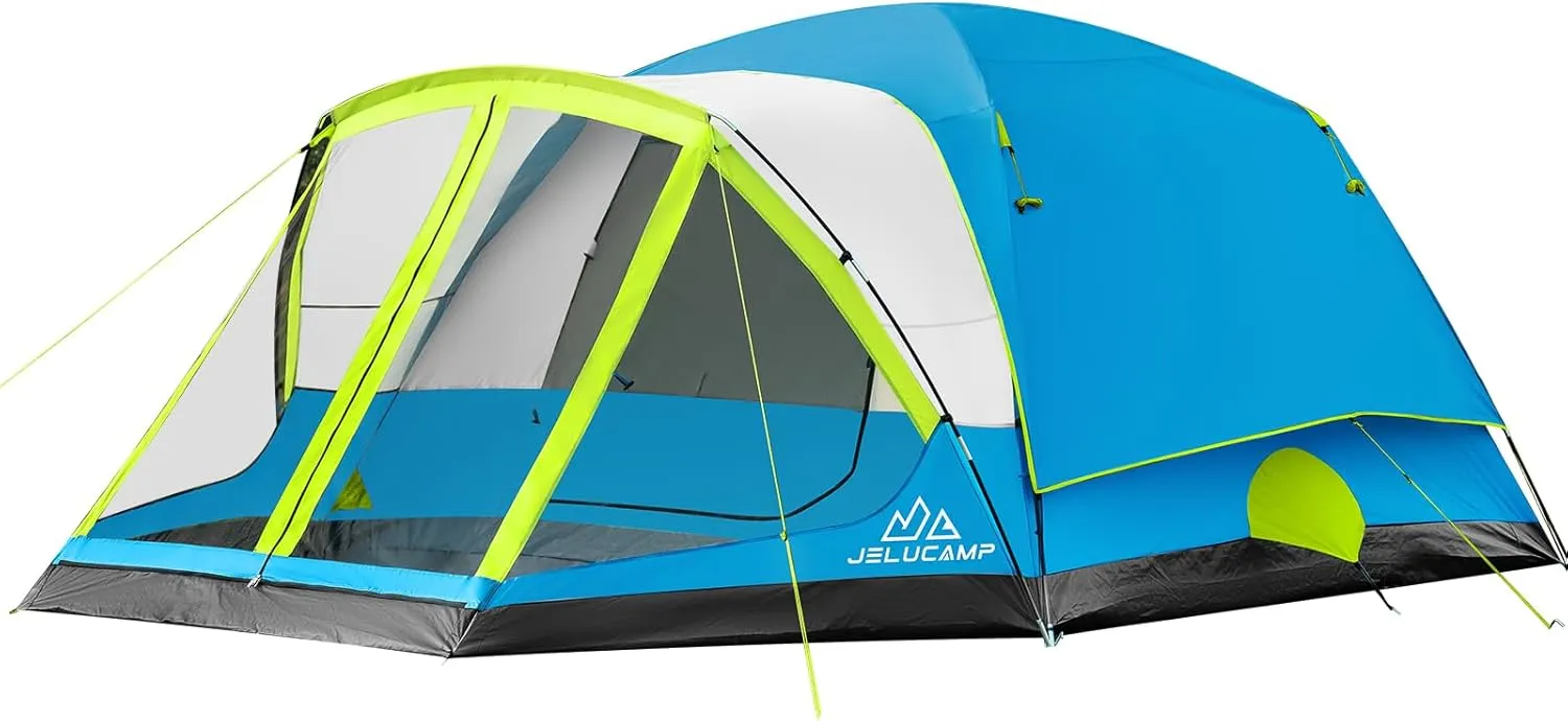 6/8 Person Large Waterproof Family Tents for Camping, Screened Camping Tent with Screen Porch, Bug-Free Relaxation & Easy Setup, Includes Rainfly & Carry Bag