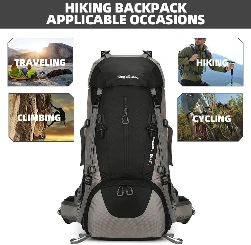 70L Camping Hiking Backpack with Rain Cover Waterproof Backpacking Backpack for Hiking Treeking Climbing Outdoor