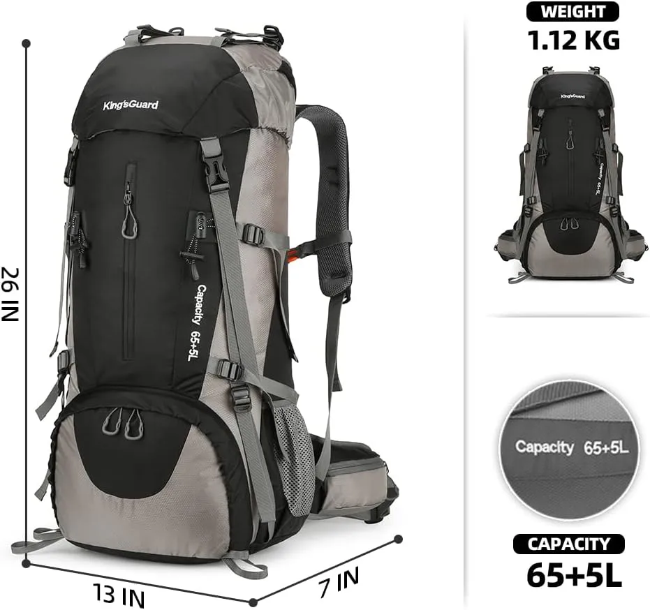 70L Camping Hiking Backpack with Rain Cover Waterproof Backpacking Backpack for Hiking Treeking Climbing Outdoor