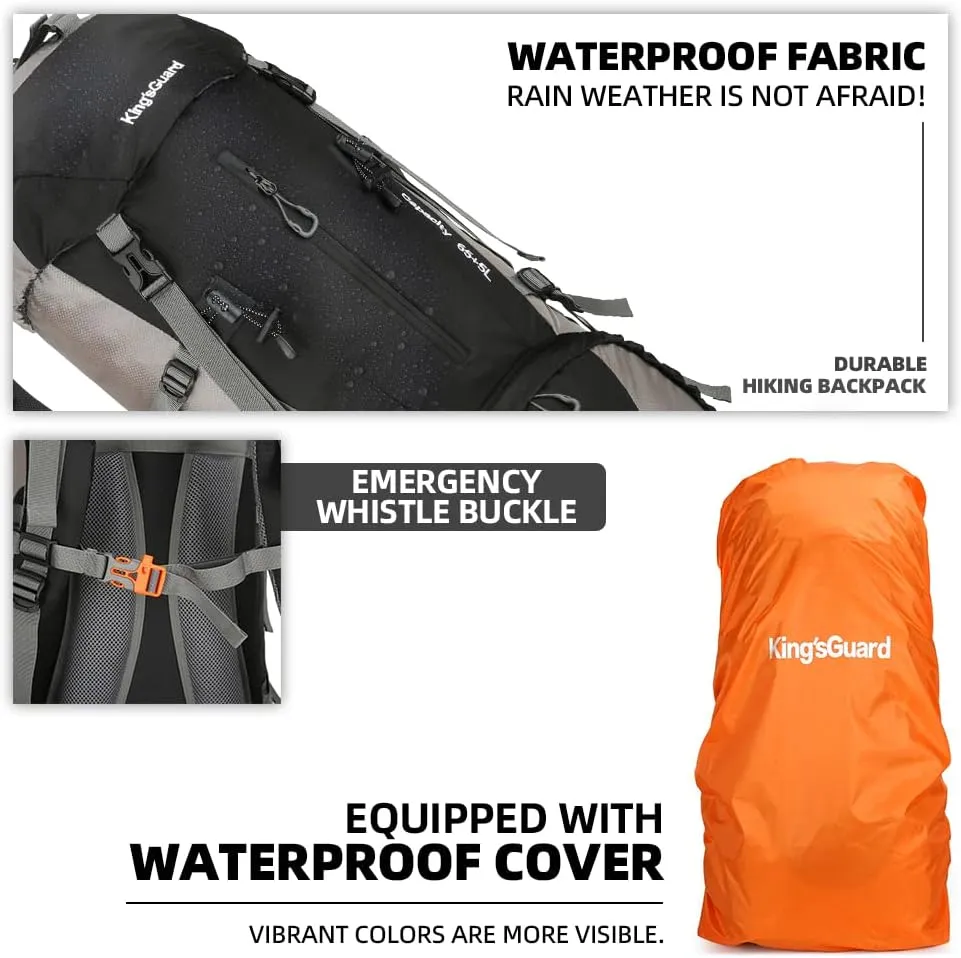 70L Camping Hiking Backpack with Rain Cover Waterproof Backpacking Backpack for Hiking Treeking Climbing Outdoor
