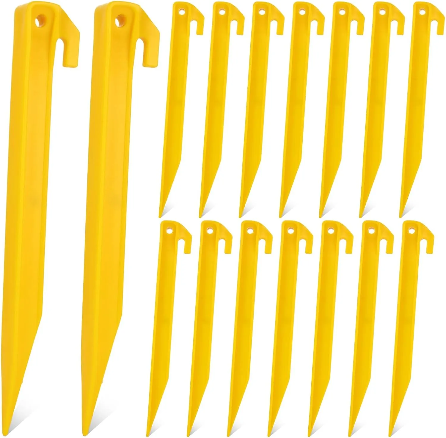 80 PCS Plastic Tent Stakes 9 Inch Heavy Duty Tent Pegs Spike Hook for Camping Outdoor Sand Beach Halloween Christmas Garden Lawn Stakes, Light Safe Tent Stakes Sturdy Canopy Stakes Accessories