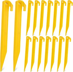80 PCS Plastic Tent Stakes 9 Inch Heavy Duty Tent Pegs Spike Hook for Camping Outdoor Sand Beach Halloween Christmas Garden Lawn Stakes, Light Safe Tent Stakes Sturdy Canopy Stakes Accessories