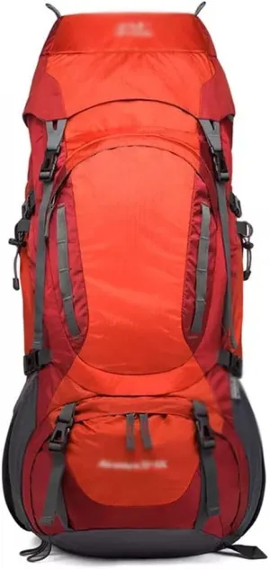 80L Outdoor Bag Large Capacity Sports Backpack Outer Frame Backpack Mountaineering Backpack(Argento)