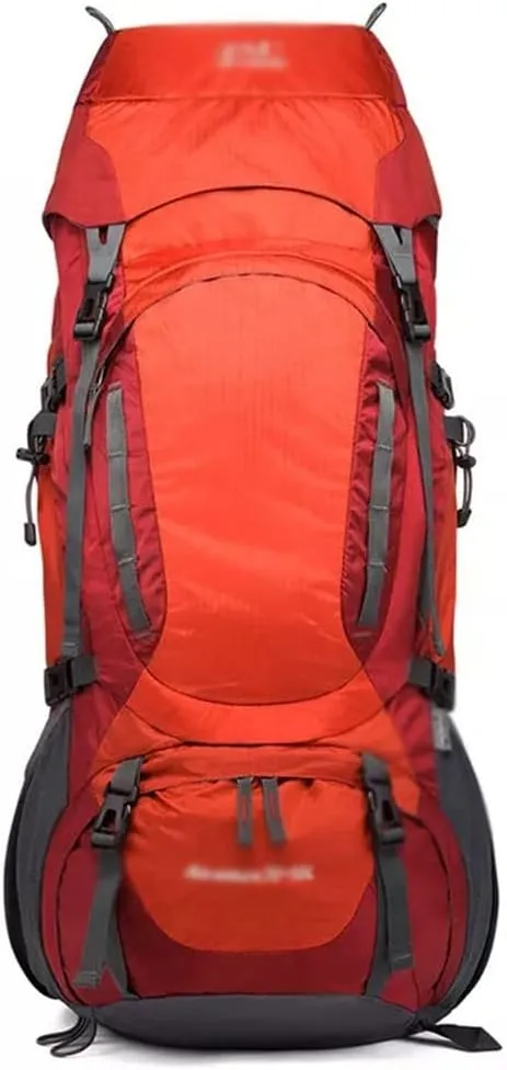 80L Outdoor Bag Large Capacity Sports Backpack Outer Frame Backpack Mountaineering Backpack(Argento)