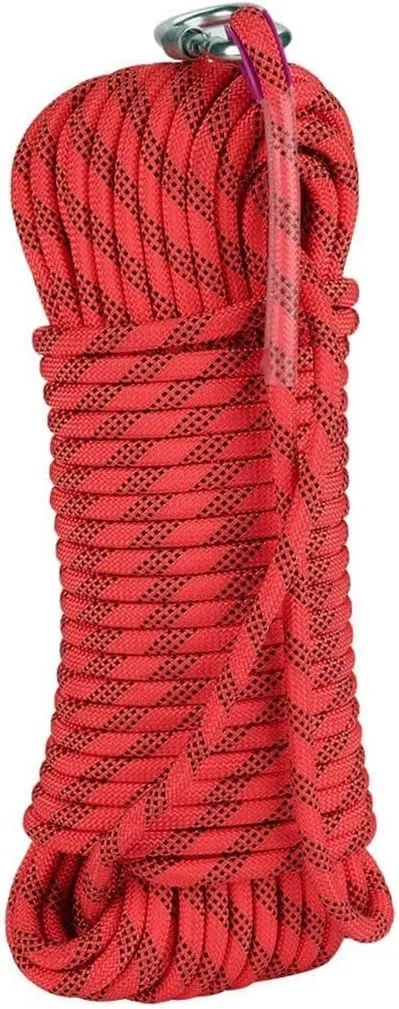 8mm Escape Rope Outdoor Static Rescue Rope, Escape Rope, Ice Climbing Equipment, Fire Safety Rescue Rope 10~200M (Color : Red, Size : 8mm x 10m)