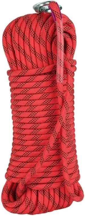 8mm Escape Rope Outdoor Static Rescue Rope, Escape Rope, Ice Climbing Equipment, Fire Safety Rescue Rope 10~200M (Color : Red, Size : 8mm x 10m)