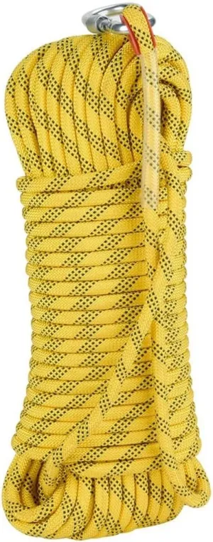 8mm Indoor Outdoor Escape Rope,Static Rescue Rope for Escape Rope, Ice Climbing Equipment, Fire Safety Rescue Rope (Color : Yellow, Size : 8mm x 190m)