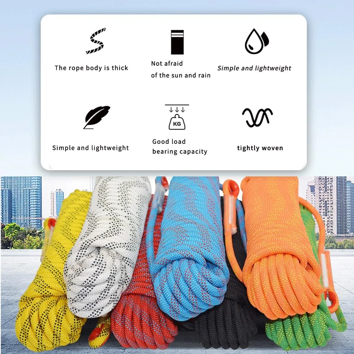 8mm Static Rope Paracord Heavy Duty Rope for Swing80~200m Durable Quality Rope for Fishing Magnet, Camping, Boating, Outdoor & Indoor Use(Orange,80m*8mm)