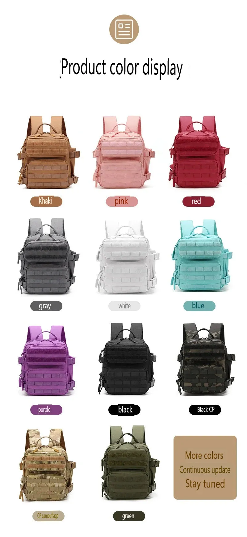 9L Sport Backpack MOLLE Mini Outdoor Pack for EDC Hiking
