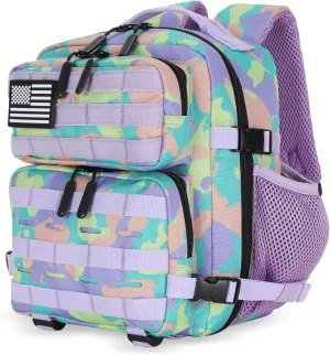 9L Tactical Assault Gym Backpack Hiking Travel Backpack Camping(Purple Green and Yellow)