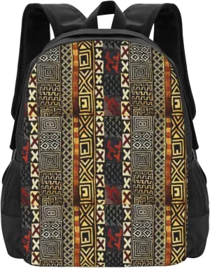 Abstract African Style Mud Lightweight Packable Backpack Travel Casual Hiking Daypack Foldable Backpack For Men Women