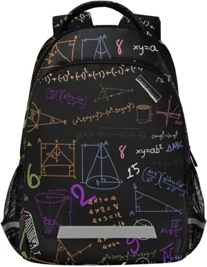 Acpiggto Backpack Daypack Shoulder Bag Hippie Math Formula Diagram Education Blackboard Luggage Bag for Gym Sports Casual Women Men