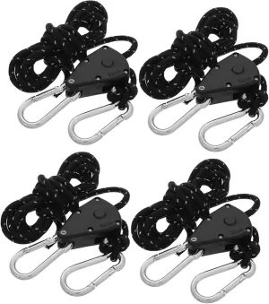 Adjustable Tent Rope Tensioner with Ratchet Pulley 4 Pack for Camping Shelter Tie Down Windproof Lightweight