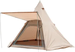 Adult Indian Teepee Tent, Pyramid Tent Double Layer Waterproof 5-8 Person Camping Tent for Camping, Backpacking, Thru-Hiking and Kayaking or Canoeing