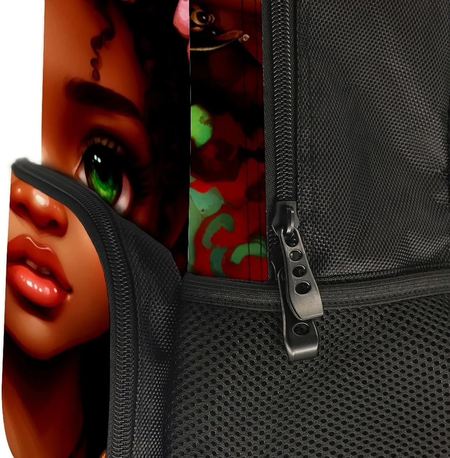 Adults Lightweight African American Women Black Woman Butterfly Flower Art Rucksacks Large Capacity Bookbag With Adjustable Shoulder Straps for Trekking Outdoors Bicycle
