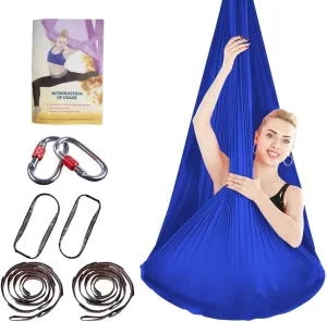 Aerial Yoga Hammock - Premium Aerial Silk Yoga Swing for Antigravity Aerial Fitness, Inversion Exercises, Improved Flexibility & Core Strength