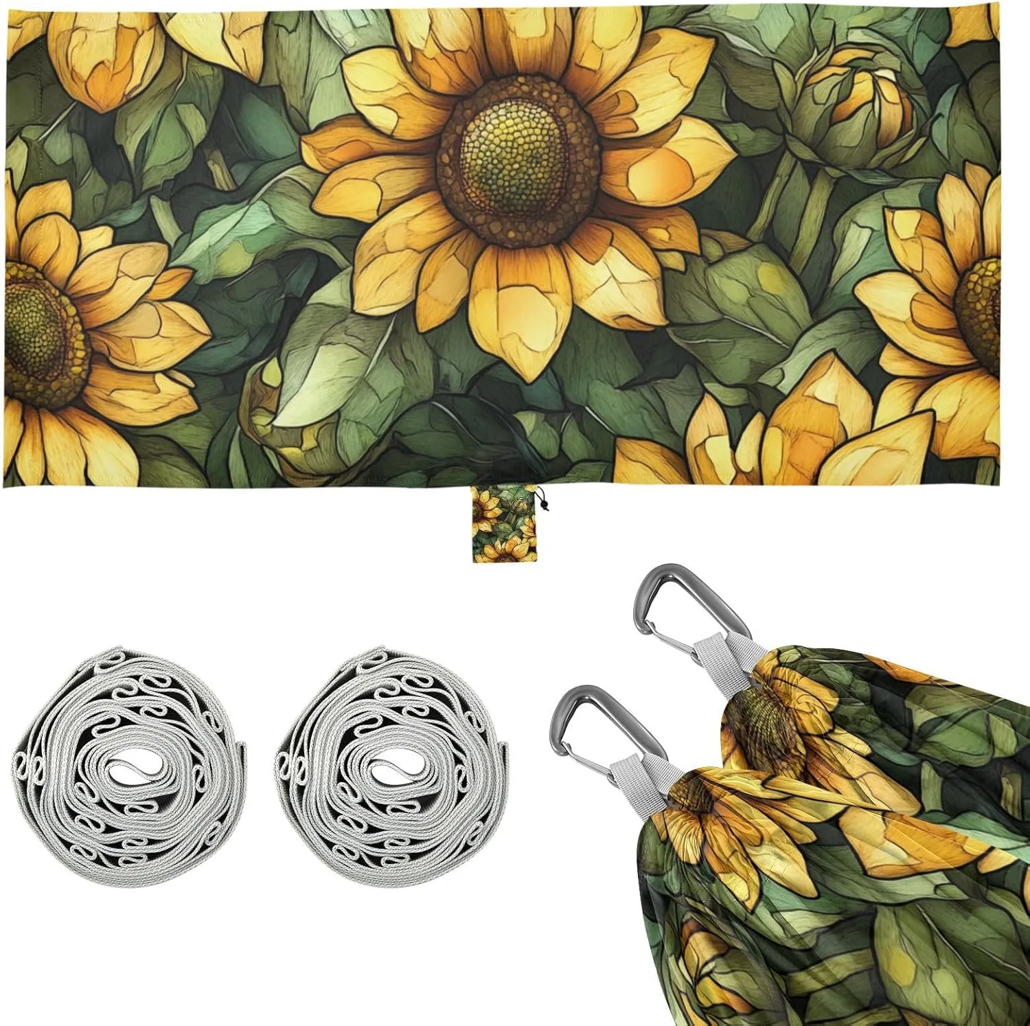 Aesthetic Sunflower Wasteland Outdoor Hammocks Backyard Hammock for Patio Backyard Lounge Base
