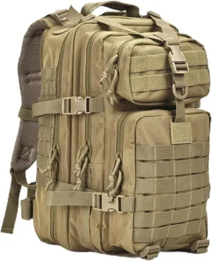 aiGear Tactical Backpack for Men, 45L Military Backpack, 3-Day Bug Out Bag for Camping Hiking Hunting with Molle System Army Daypack (45L Khaki)