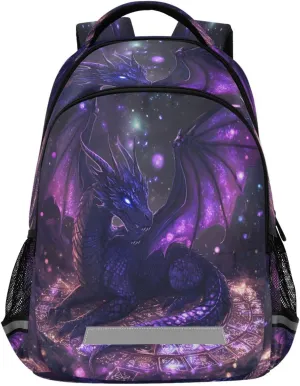 ALAZA Purple Monster Dragon School Backpack for Boys Girls,Preschool Elementary Kindergarten School Bag Kids Backpack Bookbag Travel Laptop Bag Casual Daypack