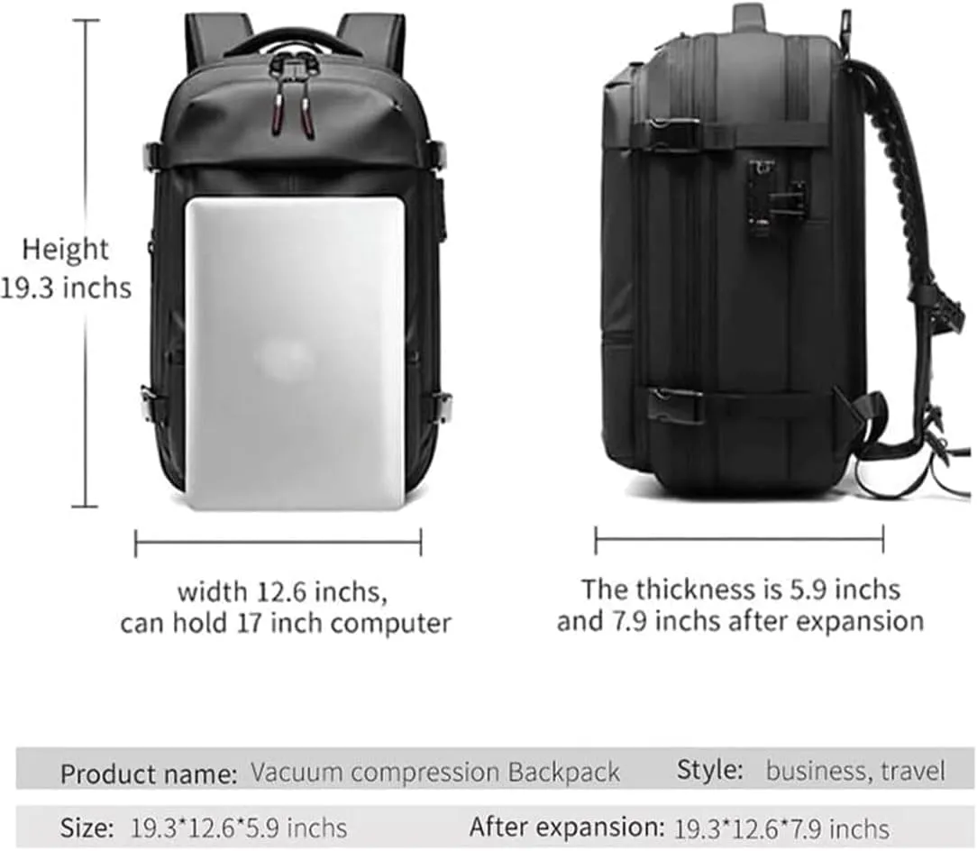 Alepeak Vacuum Backpack,Vacpack Backpack 2.0,60l Expandable Backpack with Vacuum Seal (BlackA   Electric Vacuum)
