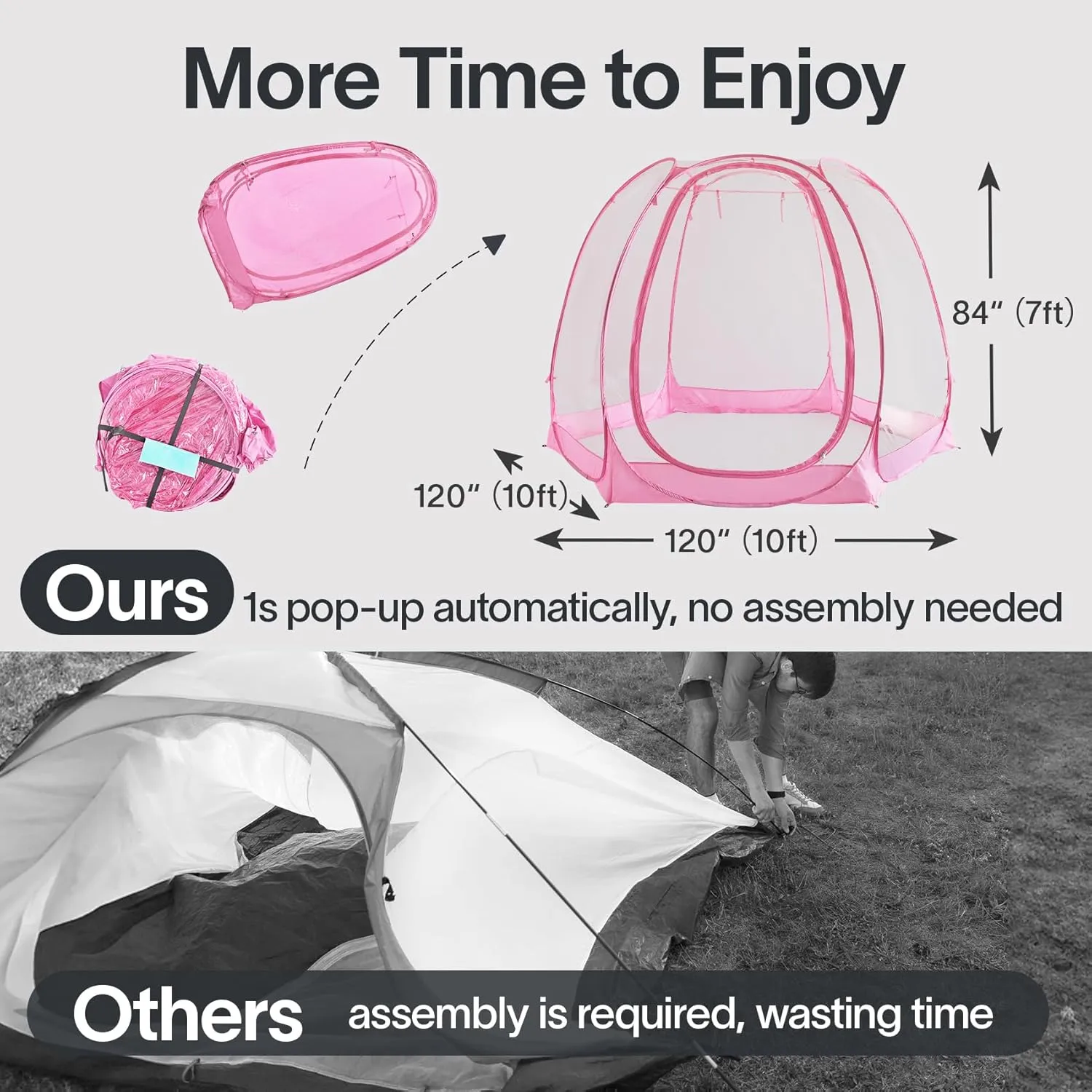All Weather Proof Pod,Outdoor Weather Tent Sports Pod,540°View Bubble,Pop Up Screen House with Carry Bag,Screen Room for Sport Event,Camping,Fishing,Cheering
