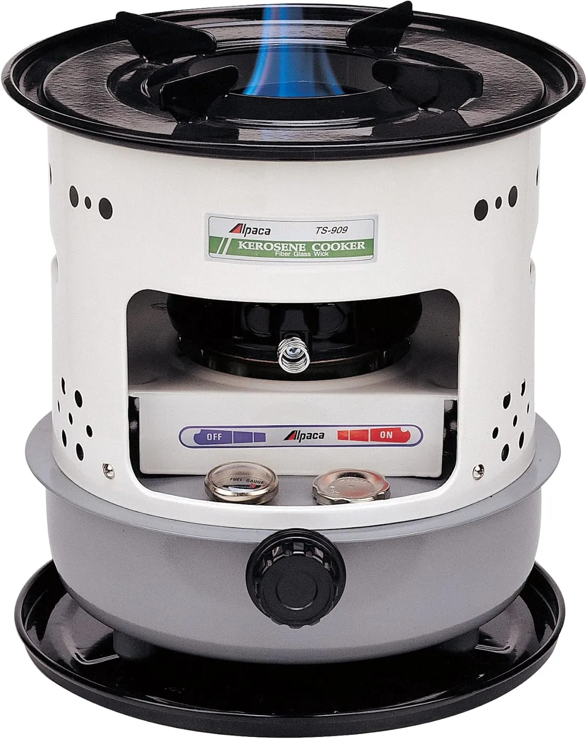 Alpaca Kerosene Cook Stove, 8,500 BTU, Steel Drip Tray, Carry Handles, Pot & Pan Supports - for Camping or Outdoor Cooking, Emergency Use