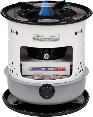 Alpaca Kerosene Cook Stove, 8,500 BTU, Steel Drip Tray, Carry Handles, Pot & Pan Supports - for Camping or Outdoor Cooking, Emergency Use