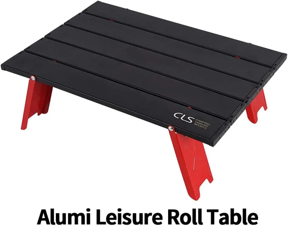 Aluminum Alloy Folding Table, Lightweight Foldable Fold Up Camping Fishing Table Holder, Ultralight Compact Mini Folding Table for Camping, Picnic, Outdoor, Travel, Beach