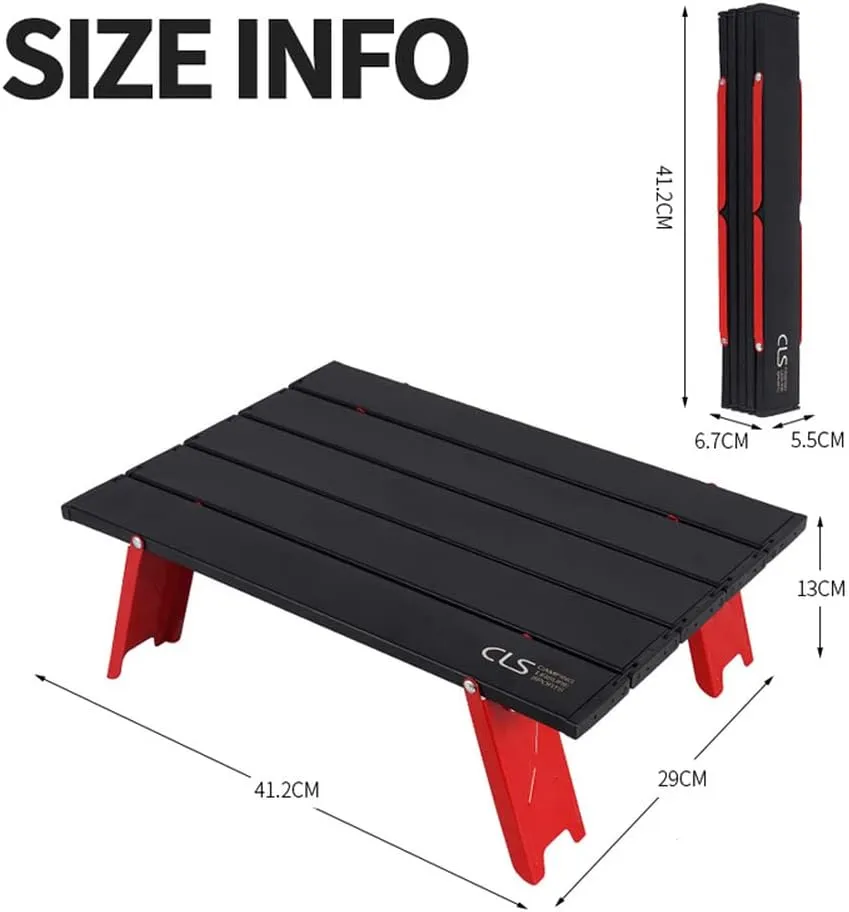Aluminum Alloy Folding Table, Lightweight Foldable Fold Up Camping Fishing Table Holder, Ultralight Compact Mini Folding Table for Camping, Picnic, Outdoor, Travel, Beach