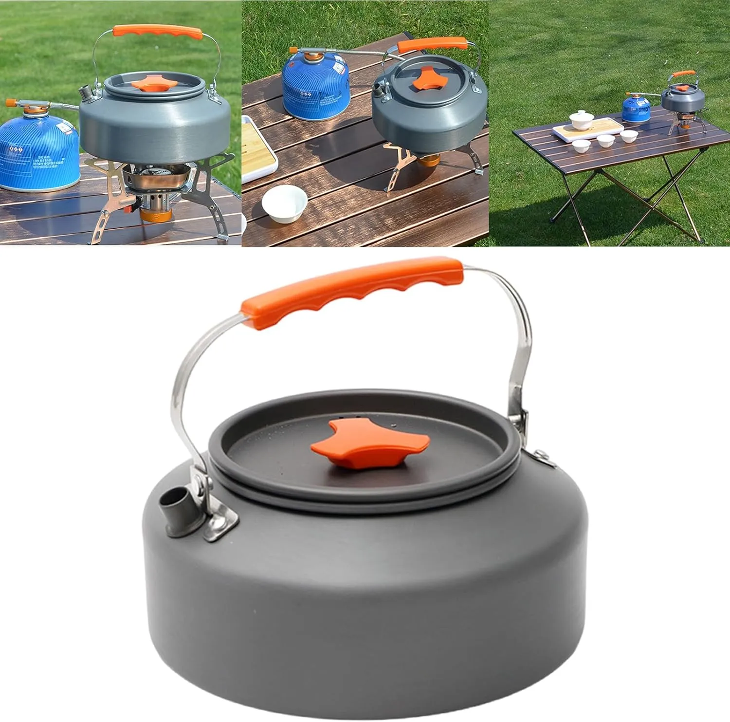 Aluminum Outdoor Hiking Kettle Pots Cookware Camping Kettle Stovetop Whistling Teapot Camp Teas Coffee Pots Enduring