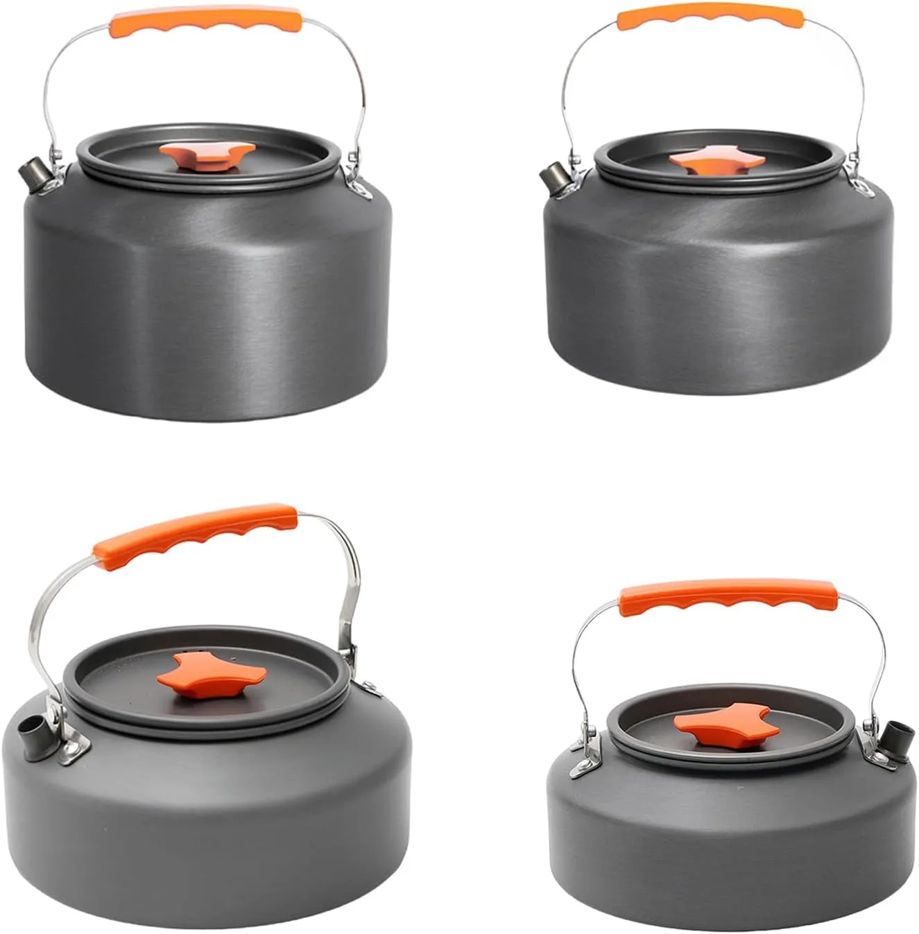 Aluminum Outdoor Hiking Kettle Pots Cookware Camping Kettle Stovetop Whistling Teapot Camp Teas Coffee Pots Enduring