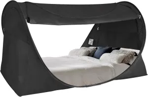 Alvantor Privacy Pop Up Bed Tent for Twin Bed, Easy Setup Blackout and Breathable Mesh Bed Canopy Lightweight Portable Sleep Pod with Carry Bag Dream Tent for Indoor Outdoor Use- Twin/Black