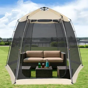Alvantor Upgraded Screen House Gazebo, 2-4-6 Person Pop Up Screen Tent, Instant Screen Room with Carry Bag, Outdoor Mosquito Tent Camping, Sun Shade Shelter for Patio, Garden, Backyard, Deck