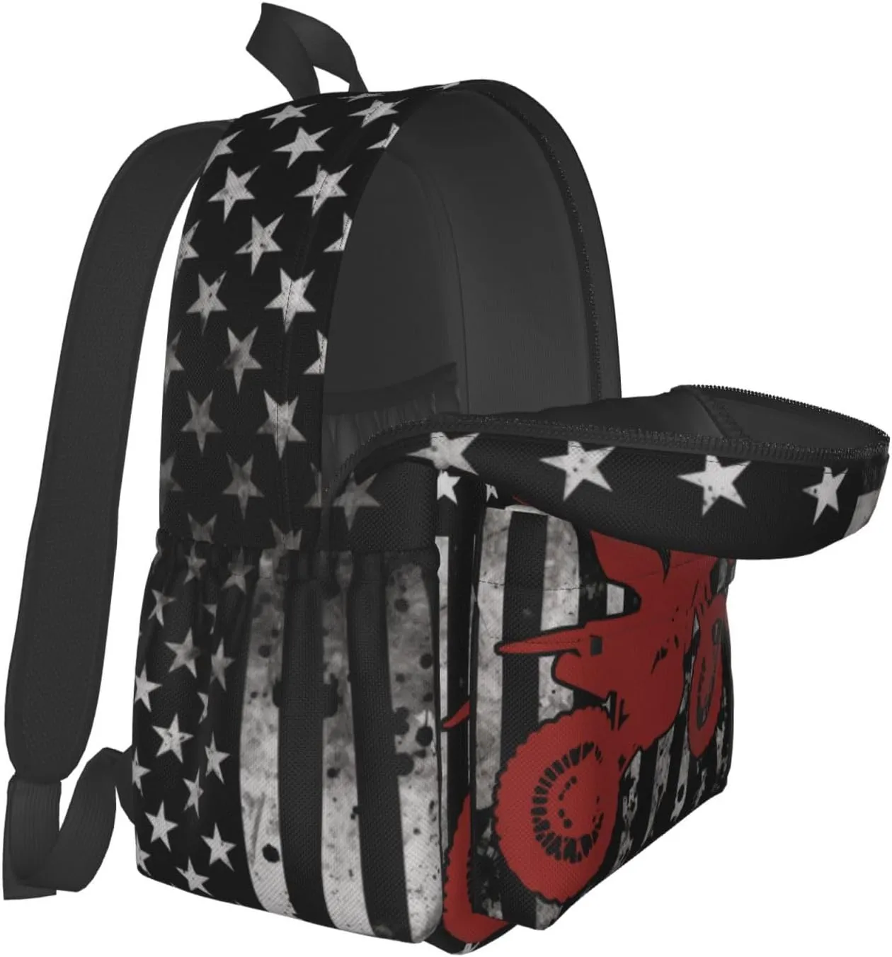 American Flag Motocross Backpack Laptop Backpacks Multipurpose Daypack For Men Women Travel Hiking