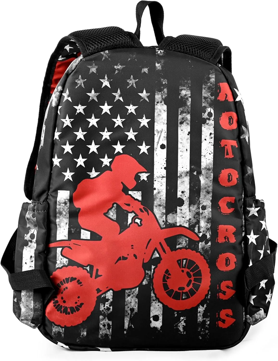 American Flag Motocross Backpack Laptop Backpacks Multipurpose Daypack For Men Women Travel Hiking