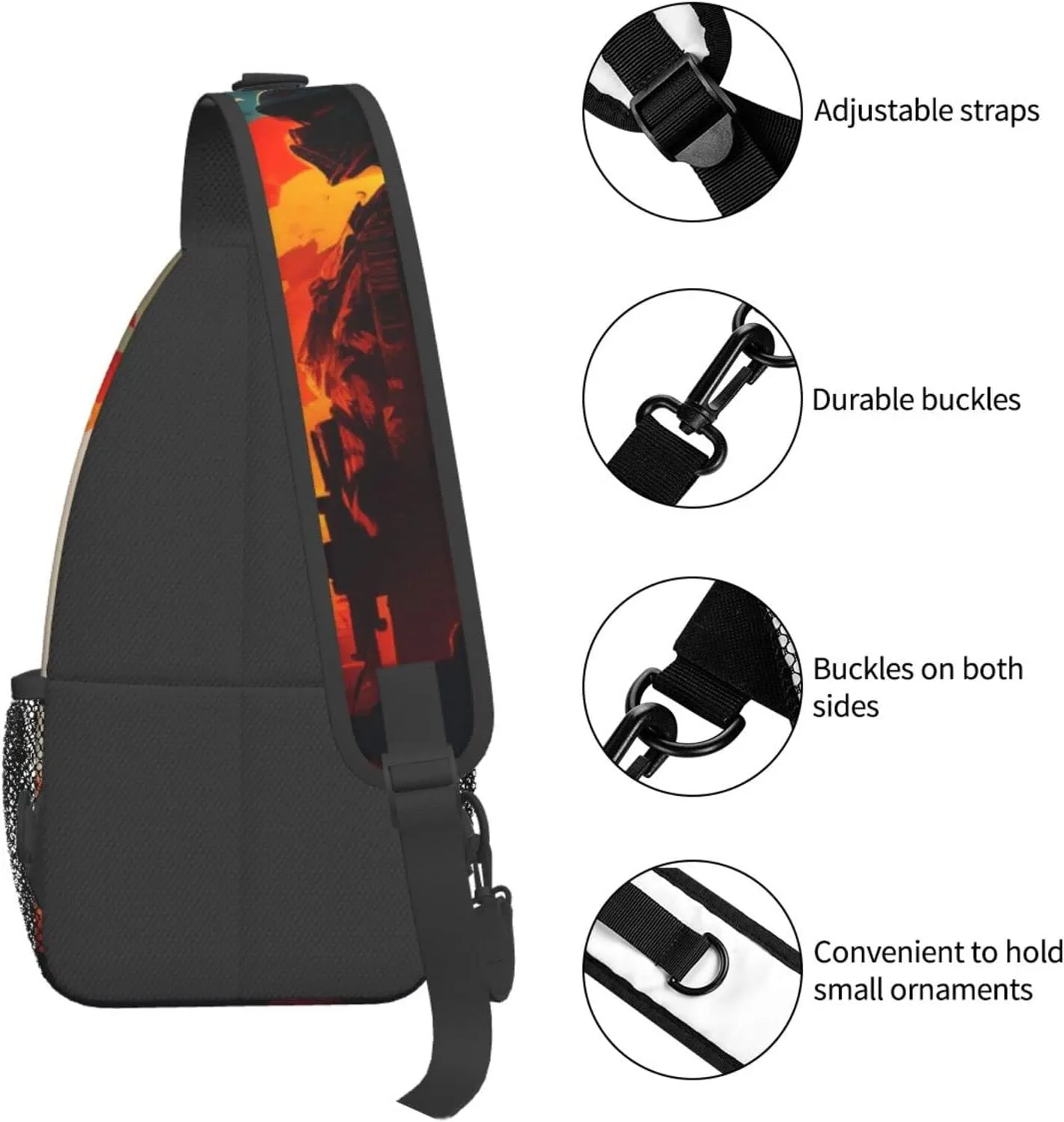 American Flag Veterans Day Outdoor Cross-body Shoulder Bag, Unisex Backpack For Women Men Young Hiking Travel