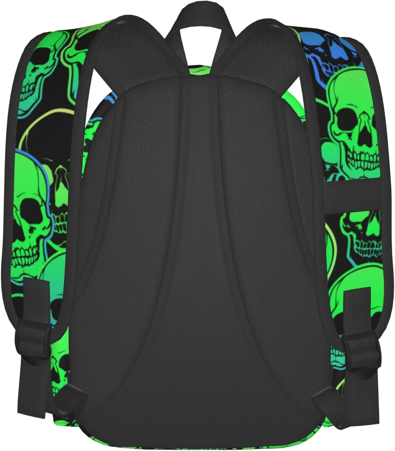 AMRANDOM Backpack Daypack Travel Bag for Women Men (Cool Green Gothic Skulls)