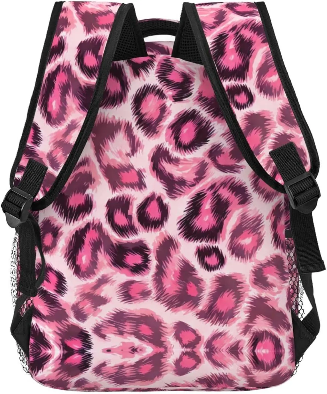 Animal Skin Fur Camouflage Pink Leopard Print Daypack Lightweight Multipurpose Anti-Theft Shoulder Bag Large Capacity Laptop Book Bag Rucksack With Adjustable Shoulder Straps